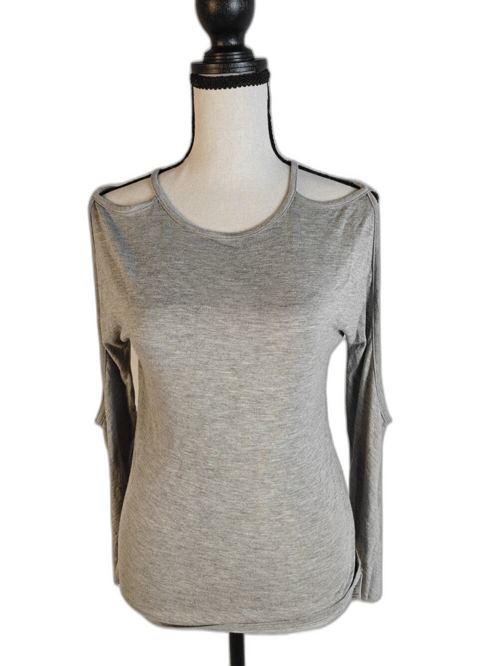 Women's, Bailey/44, Cold Shoulder Long Sleeve Top, Gray, XS